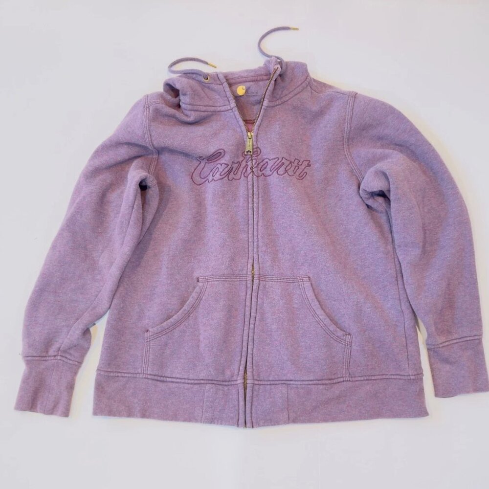 Carhartt Women’s Small Zip-Up Jacket Magenta Sweatshirt Workwear Casual